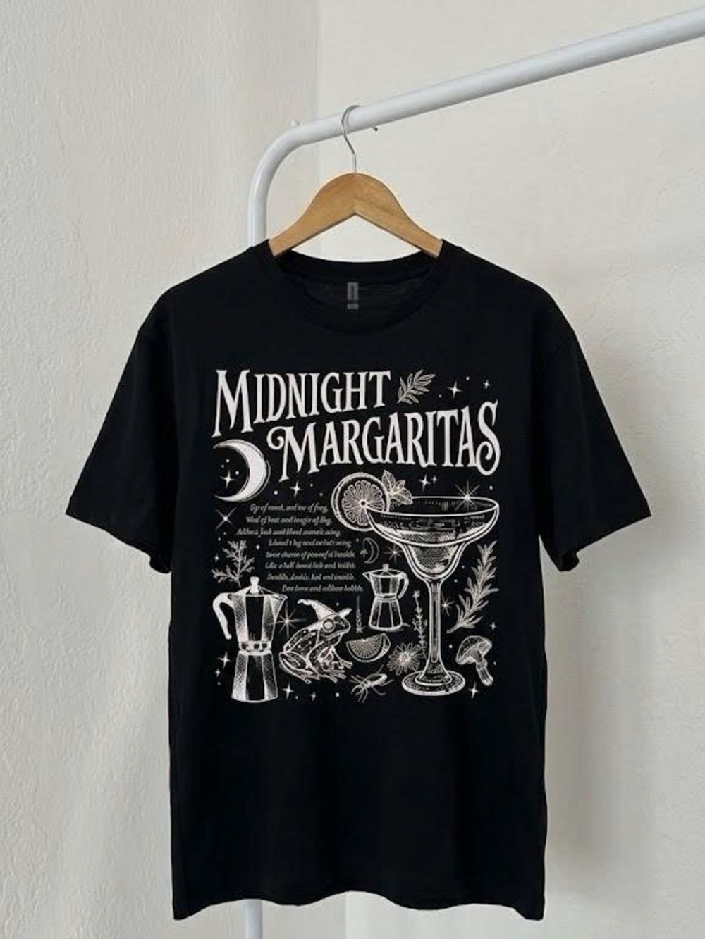 Midnight Margaritas Practical Magic Witchy Graphic Tee Black